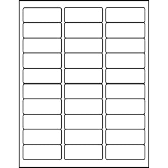 Image of Business Source Mailing Labels, Laser/Inkjet, 1"x2-5/8", 7500/PK, White