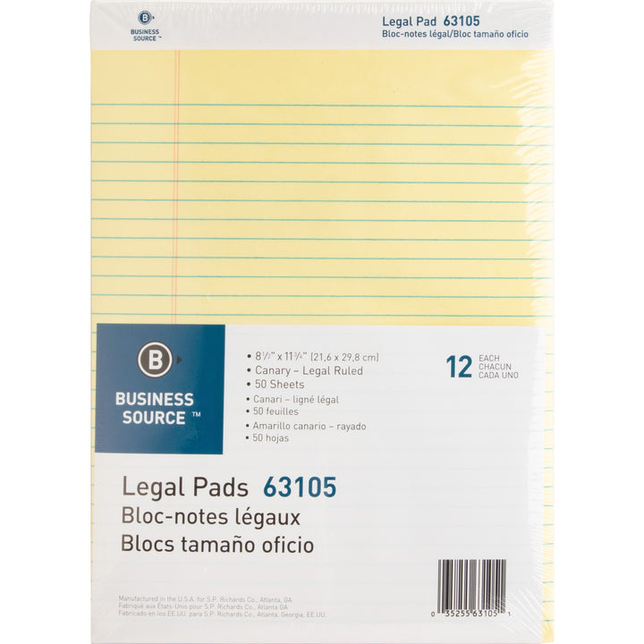 Image of Business Source 63105 Micro-Perforated Legal Ruled Pads