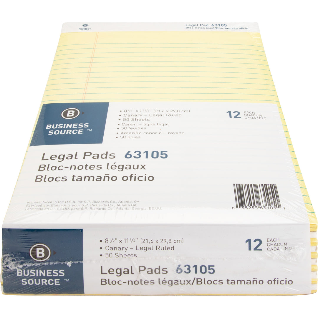 Image of Business Source 63105 Micro-Perforated Legal Ruled Pads