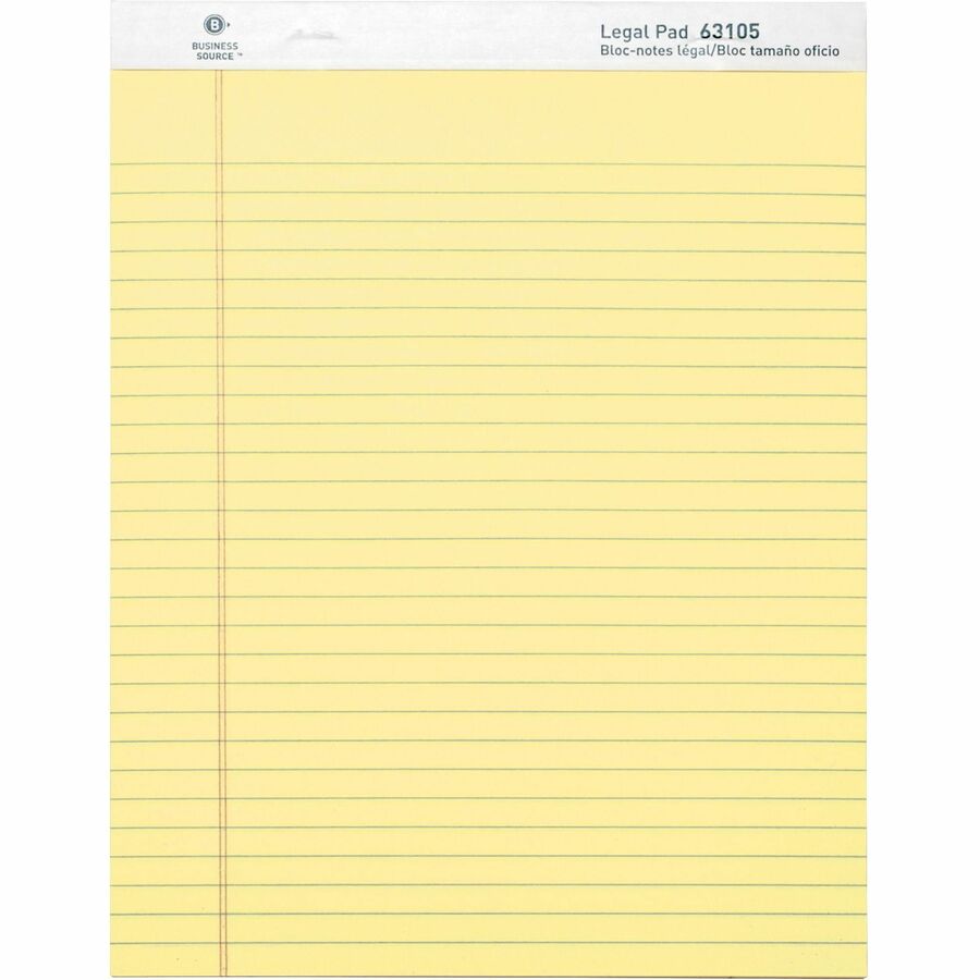 Image of Business Source 63105 Micro-Perforated Legal Ruled Pads