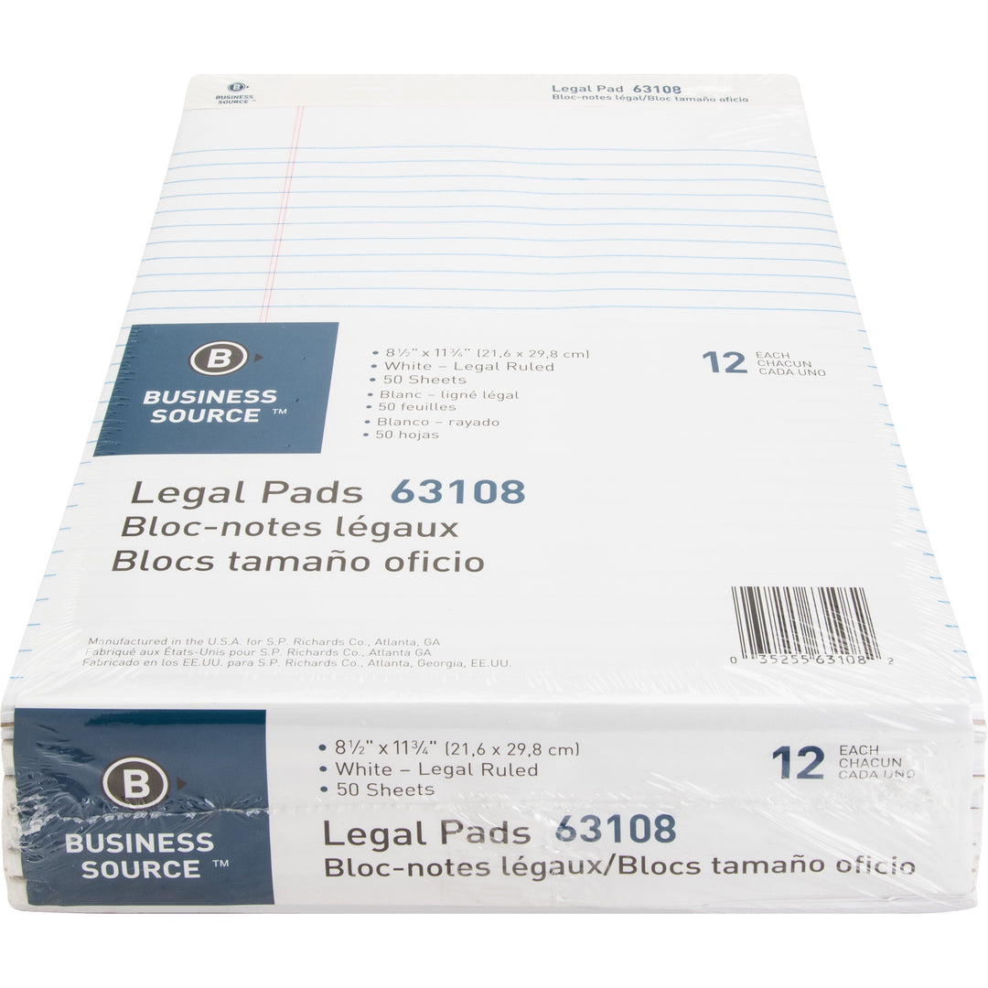 Image of Business Source 63108 Micro-Perforated Legal Ruled Pads