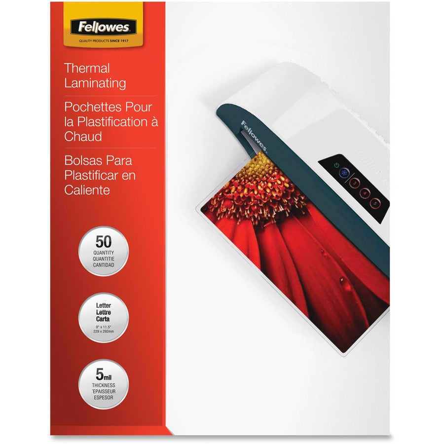 Image of Fellowes® Imagelast Laminating Pouches With Uv Protection, 5 Mil, 9" X 11.5", Clear, 50/pack