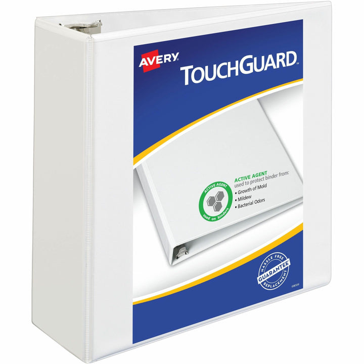 Image of Avery® Touchguard Protection Heavy-Duty View Binders With Slant Rings, 3 Rings, 4" Capacity, 11 X 8.5, White