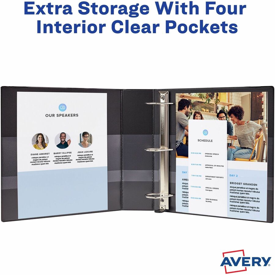 Image of Avery® Touchguard Protection Heavy-Duty View Binders With Slant Rings, 3 Rings, 4" Capacity, 11 X 8.5, White