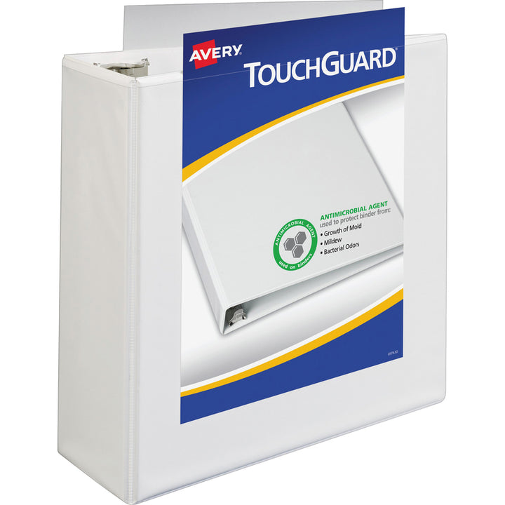 Image of Avery® Touchguard Protection Heavy-Duty View Binders With Slant Rings, 3 Rings, 4" Capacity, 11 X 8.5, White