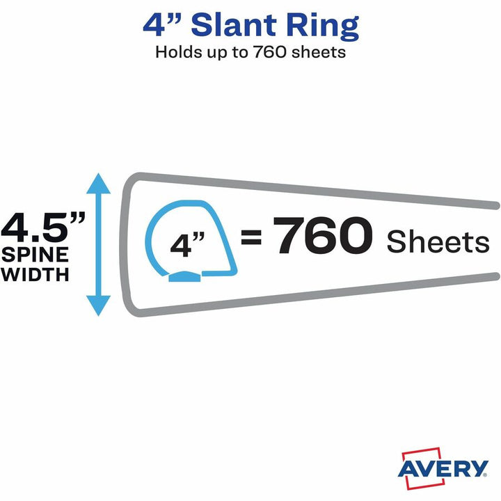 Image of Avery® Touchguard Protection Heavy-Duty View Binders With Slant Rings, 3 Rings, 4" Capacity, 11 X 8.5, White