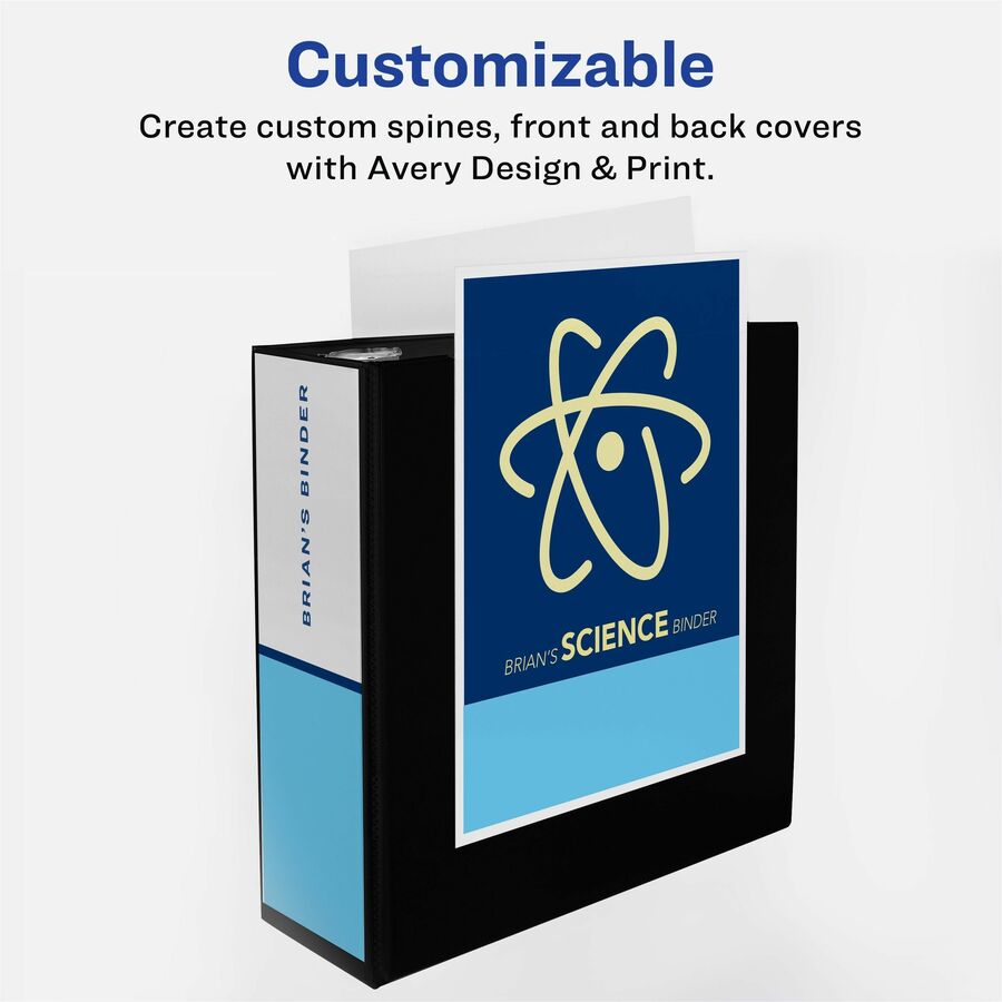 Image of Avery® Touchguard Protection Heavy-Duty View Binders With Slant Rings, 3 Rings, 4" Capacity, 11 X 8.5, White