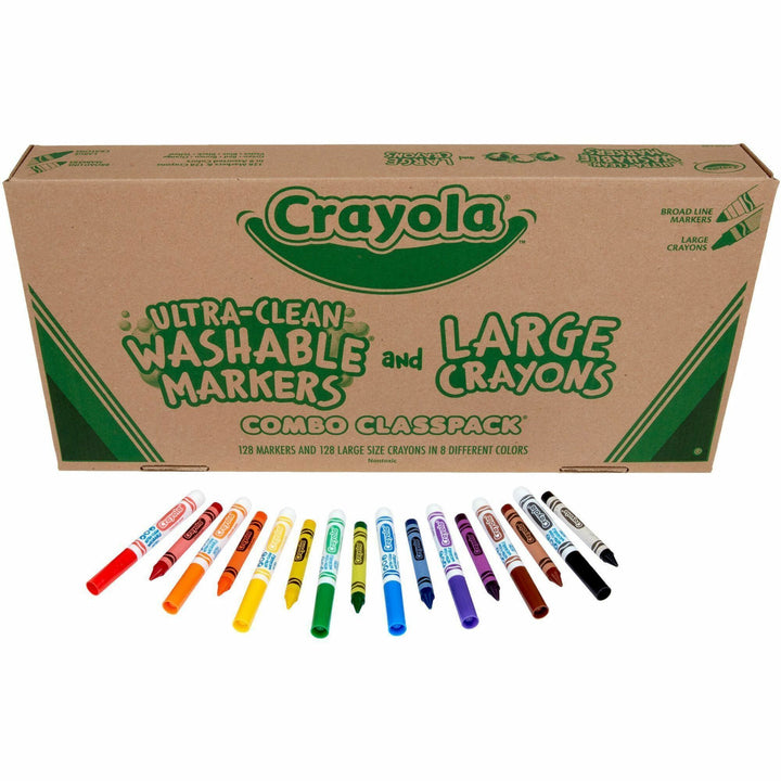 Image of Crayola® Crayon And Ultra-Clean Washable Marker Classpack, 8 Colors, 128 Each Crayons/markers, 256/box