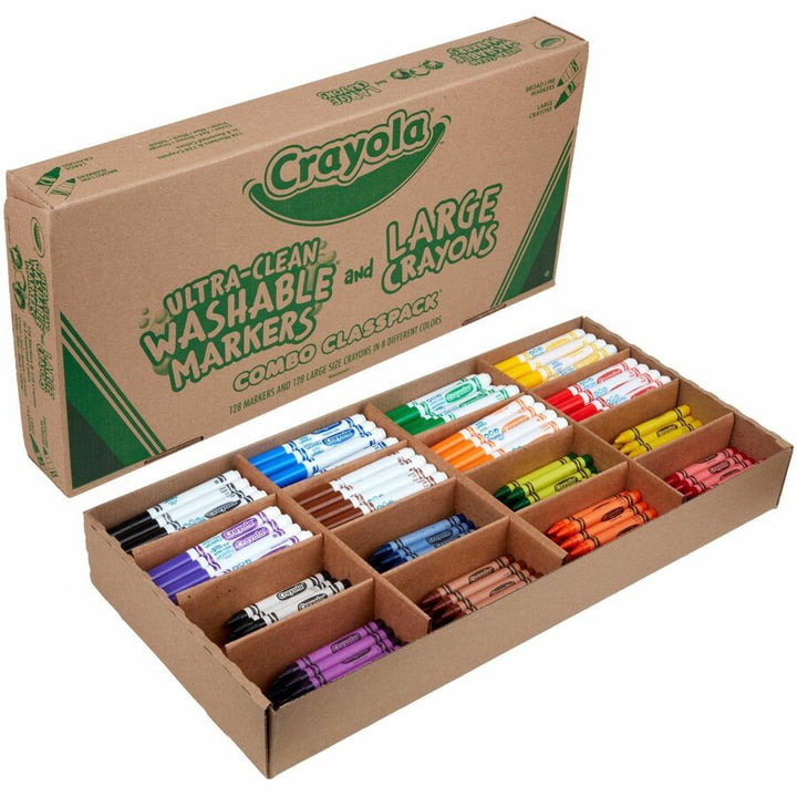 Image of Crayola® Crayon And Ultra-Clean Washable Marker Classpack, 8 Colors, 128 Each Crayons/markers, 256/box