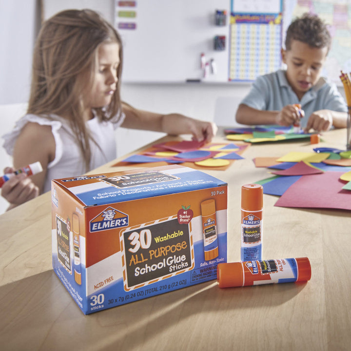 Image of Elmer's E556 All-Purpose Glue Stick 30 Count Class Pack, 0.24 oz, Clear, 30 / Pack