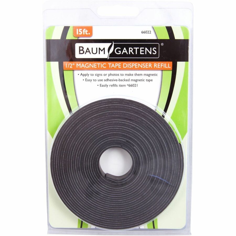 Image of Baumgartens® Magnetic Tape Refill, f/ Self-cut Dispenser, 1/2"x15', Black