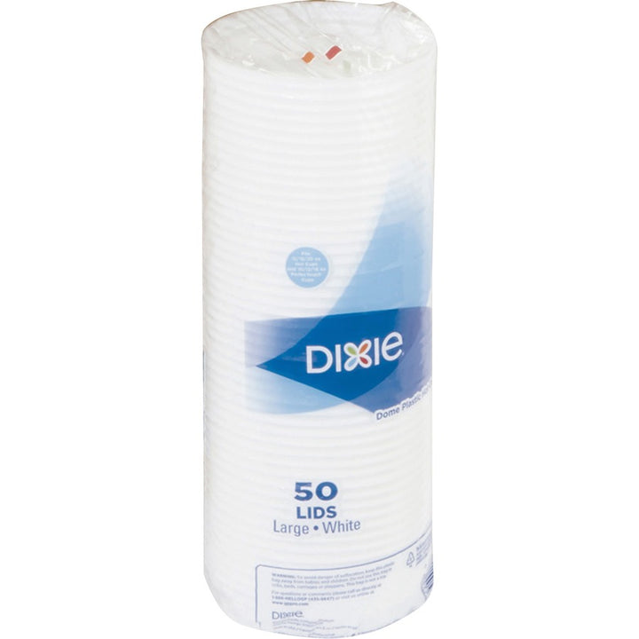 Image of Dixie PerfecTouch 9542500DX Large Hot Cup Lids by GP Pro, Dome, Plastic, White, 1 Pack