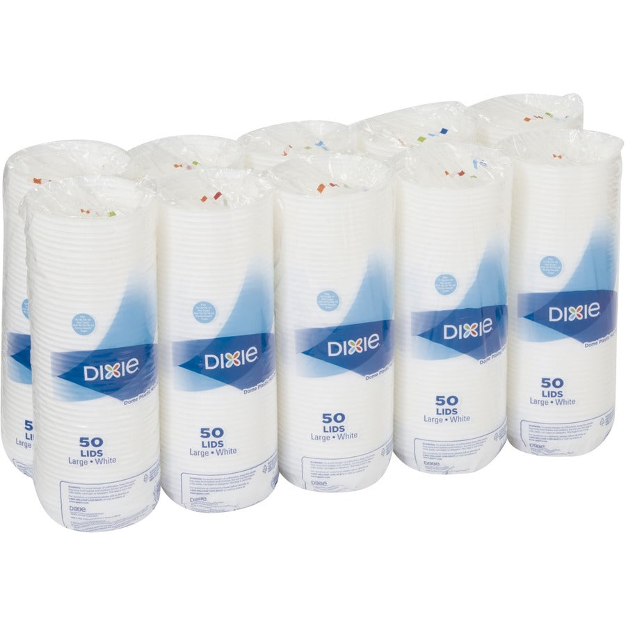 Image of Dixie PerfecTouch 9542500DX Large Hot Cup Lids by GP Pro, Dome, Plastic, White, 1 Pack