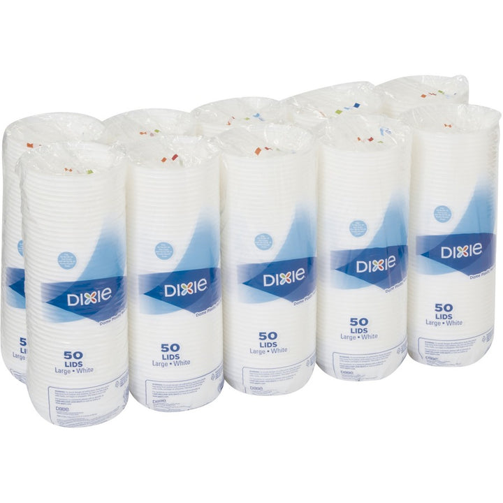 Image of Dixie PerfecTouch 9542500DX Large Hot Cup Lids by GP Pro, Dome, Plastic, White, 1 Pack
