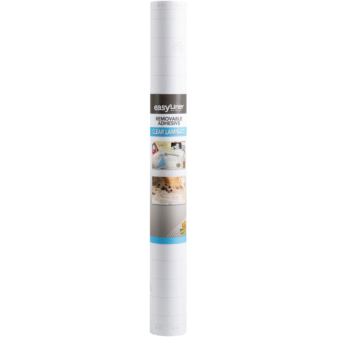 Image of Duck Brand 1115016 Brand Peel & Stick Laminate Roll, Laminating Pouch/Sheet Size: 18" W x 24 ft Length, Acid-free, Clear, 1 Roll