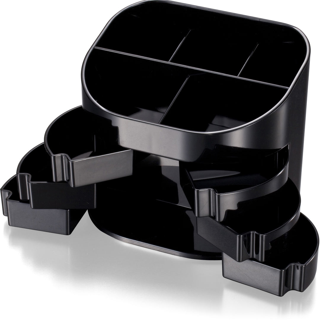 Image of Officemate Double Supply Organizer, 11-Compartments, 6 Drawers, Plastic, 6.5 x 4.75 x 5.75, Black
