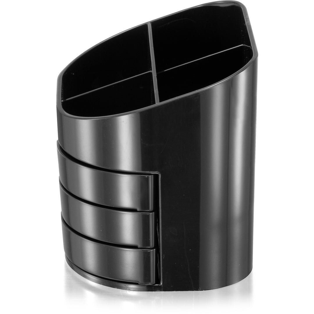Image of Officemate Double Supply Organizer, 11-Compartments, 6 Drawers, Plastic, 6.5 x 4.75 x 5.75, Black