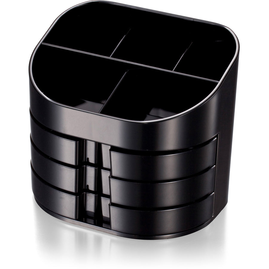 Image of Officemate Double Supply Organizer, 11-Compartments, 6 Drawers, Plastic, 6.5 x 4.75 x 5.75, Black