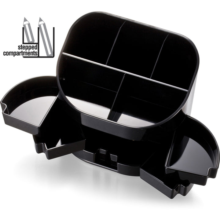 Image of Officemate Double Supply Organizer, 11-Compartments, 6 Drawers, Plastic, 6.5 x 4.75 x 5.75, Black