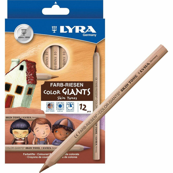 Image of Dixon® Color Pencils,Hexagon, 6.25mm Core,12/ST,Skin Tones
