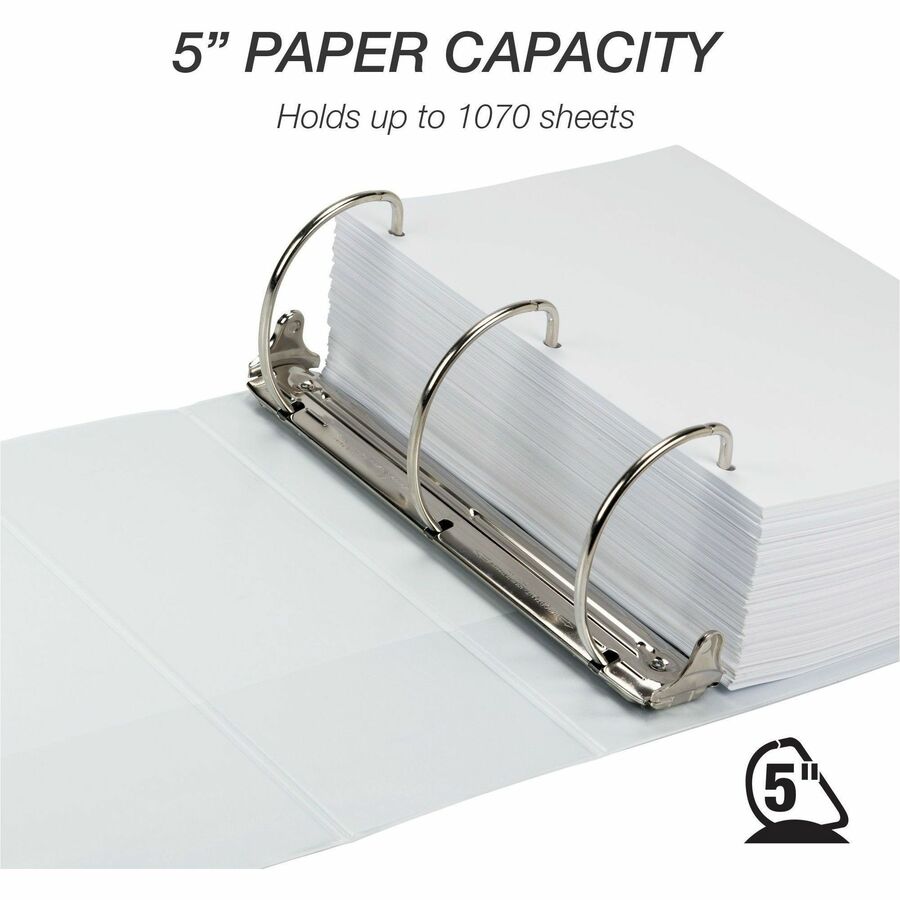 Image of Samsill® D-Ring View Binders, 5" Capacity, 11"x8-1/2", White