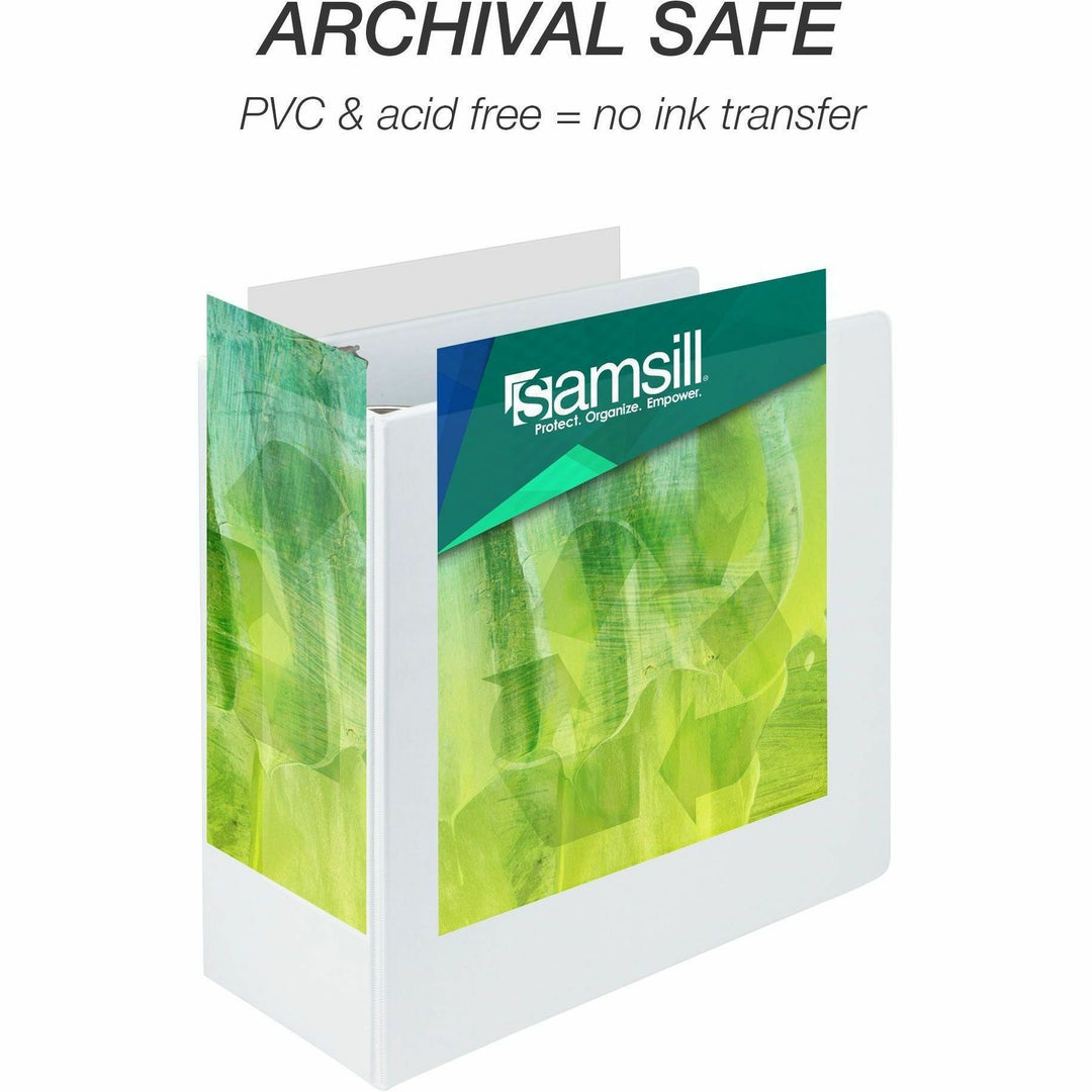 Image of Samsill® D-Ring View Binders, 5" Capacity, 11"x8-1/2", White