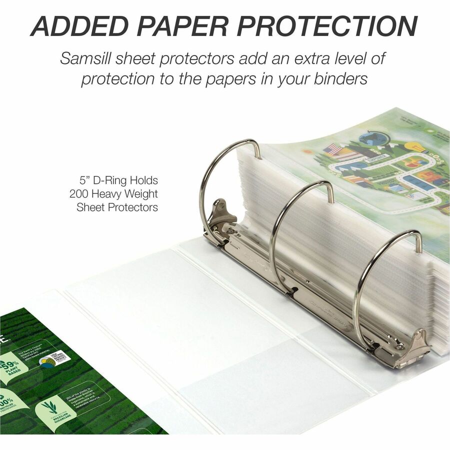 Image of Samsill® D-Ring View Binders, 5" Capacity, 11"x8-1/2", White