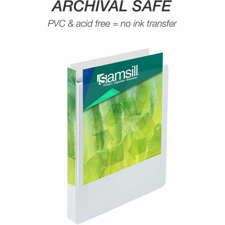 Image of Samsill® Earth's Choice Plant-Based D-Ring View Binder, 3 Rings, 1" Capacity, 11 x 8.5, White