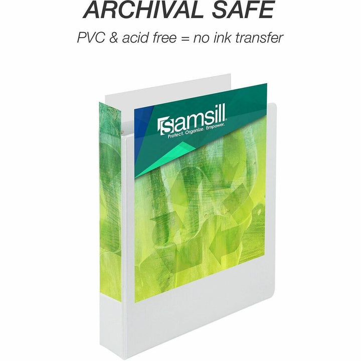 Image of Samsill® Earth's Choice Plant-Based D-Ring View Binder, 3 Rings, 1.5" Capacity, 11 x 8.5, White