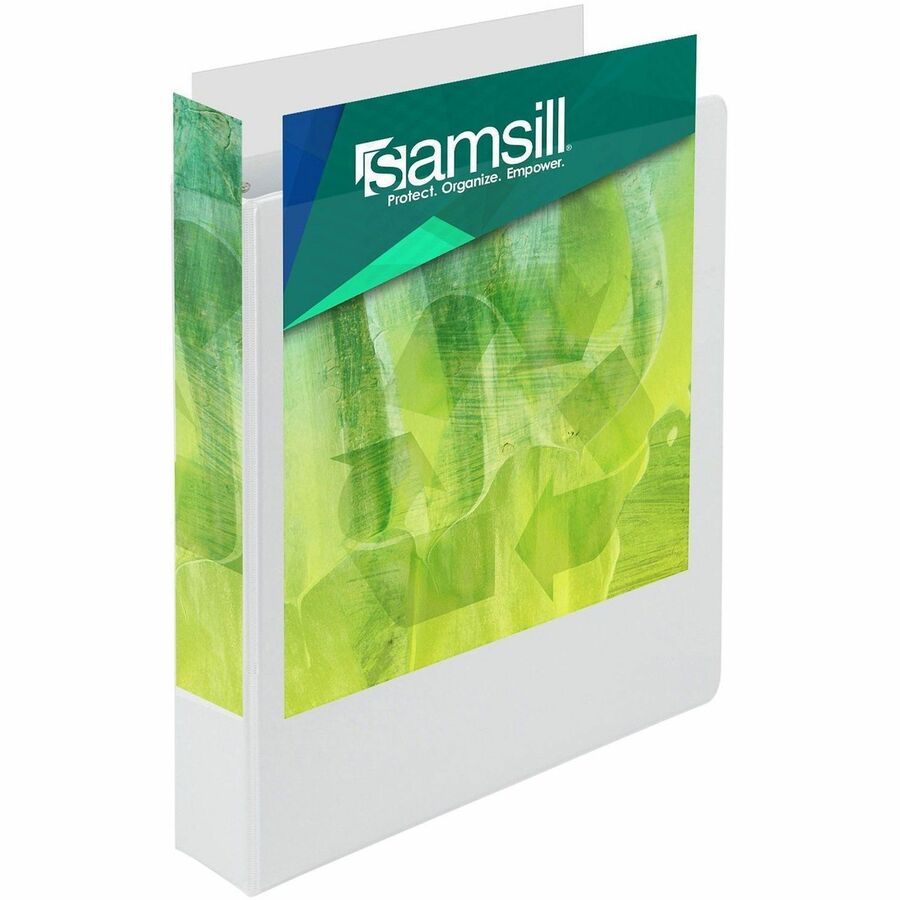 Image of Samsill® Earth's Choice Plant-Based D-Ring View Binder, 3 Rings, 1.5" Capacity, 11 x 8.5, White