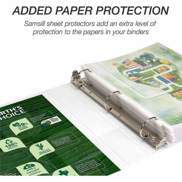 Image of Samsill® Earth's Choice Plant-Based D-Ring View Binder, 3 Rings, 1.5" Capacity, 11 x 8.5, White