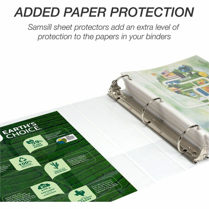 Image of Samsill® Earth's Choice Plant-Based D-Ring View Binder, 3 Rings, 2" Capacity, 11 x 8.5, White