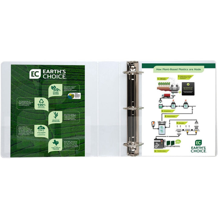 Image of Samsill® Earth's Choice Plant-Based D-Ring View Binder, 3 Rings, 2" Capacity, 11 x 8.5, White