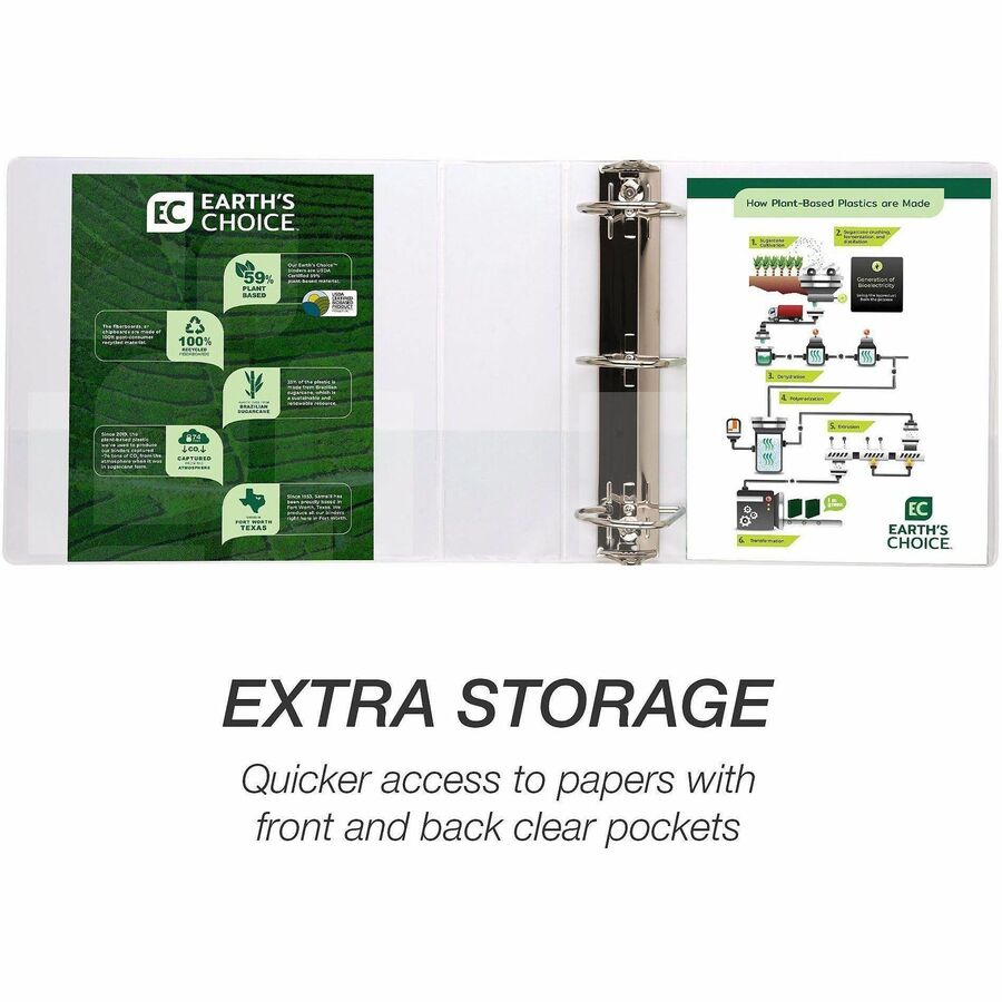Image of Samsill® D-Ring View Binders, 4" Capacity, 11"x8-1/2", White
