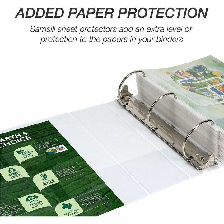 Image of Samsill® D-Ring View Binders, 4" Capacity, 11"x8-1/2", White