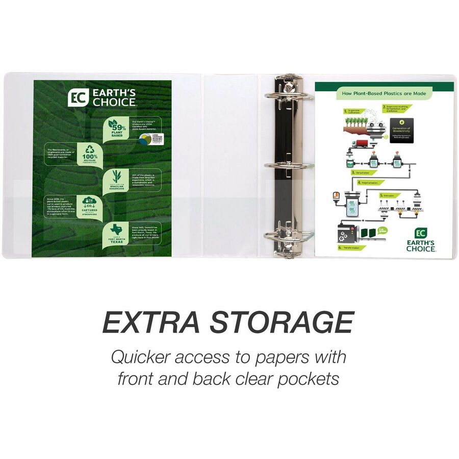 Image of Samsill® D-Ring View Binders, 4" Capacity, 11"x8-1/2", White