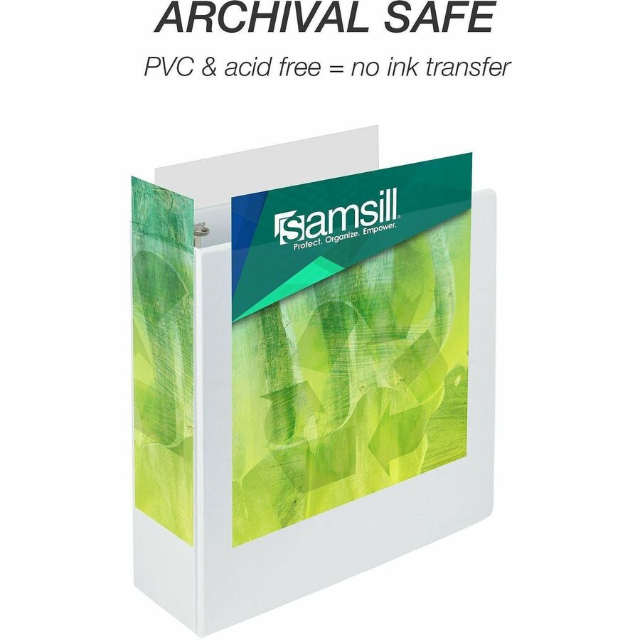 Image of Samsill® D-Ring View Binders, 4" Capacity, 11"x8-1/2", White