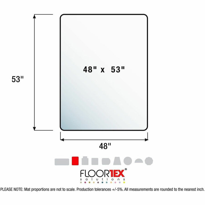 Image of Floortex® Chairmat, High Pile, Poly, Rectangular, 48"x53", Clear