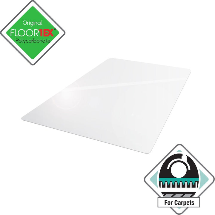 Image of Floortex® Chairmat, High Pile, Poly, Rectangular, 48"x53", Clear