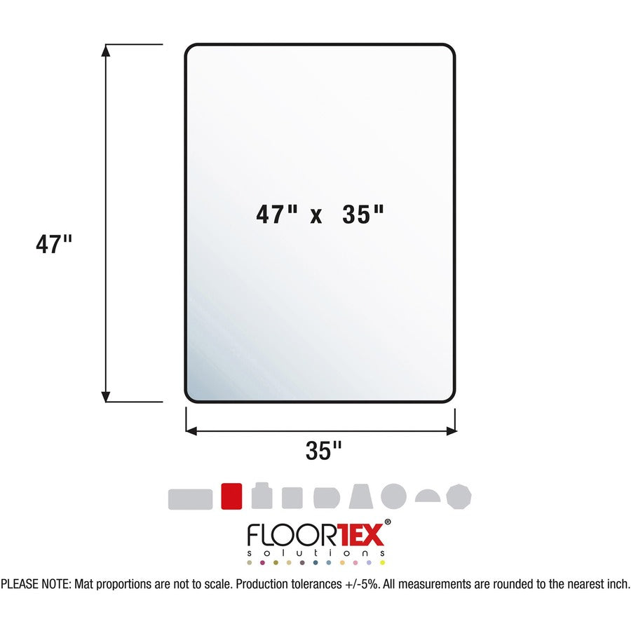 Image of Floortex® Chairmat, High Pile, Poly, Rectangular, 47"x35", Clear