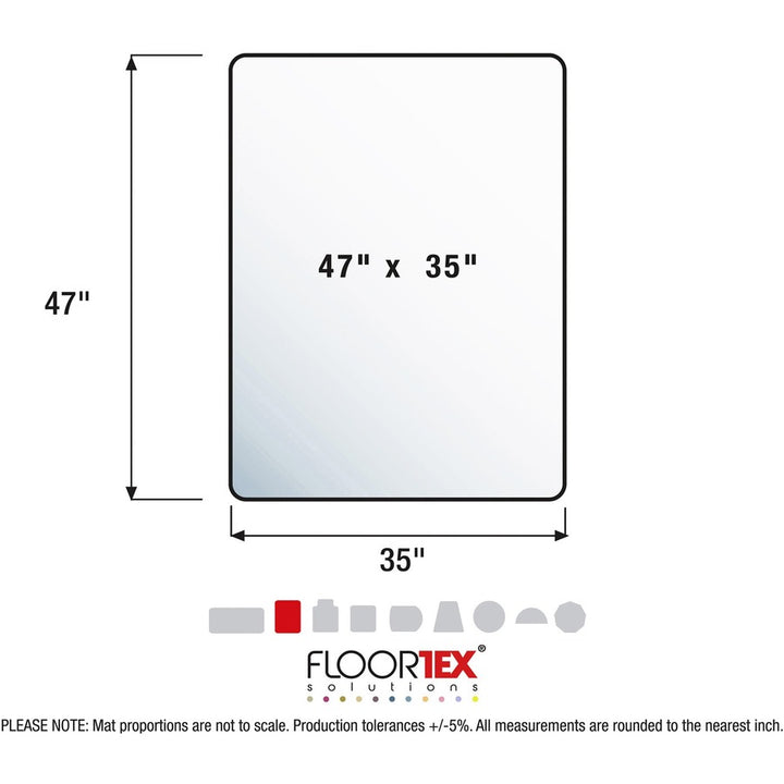 Image of Floortex® Chairmat, High Pile, Poly, Rectangular, 47"x35", Clear
