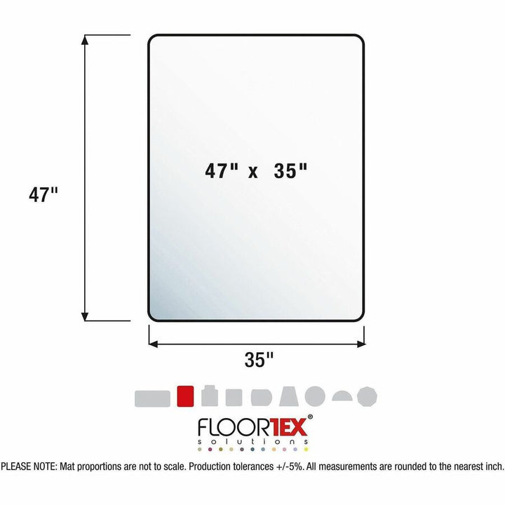 Image of Floortex® Chairmat, High Pile, Poly, Rectangular, 47"x35", Clear