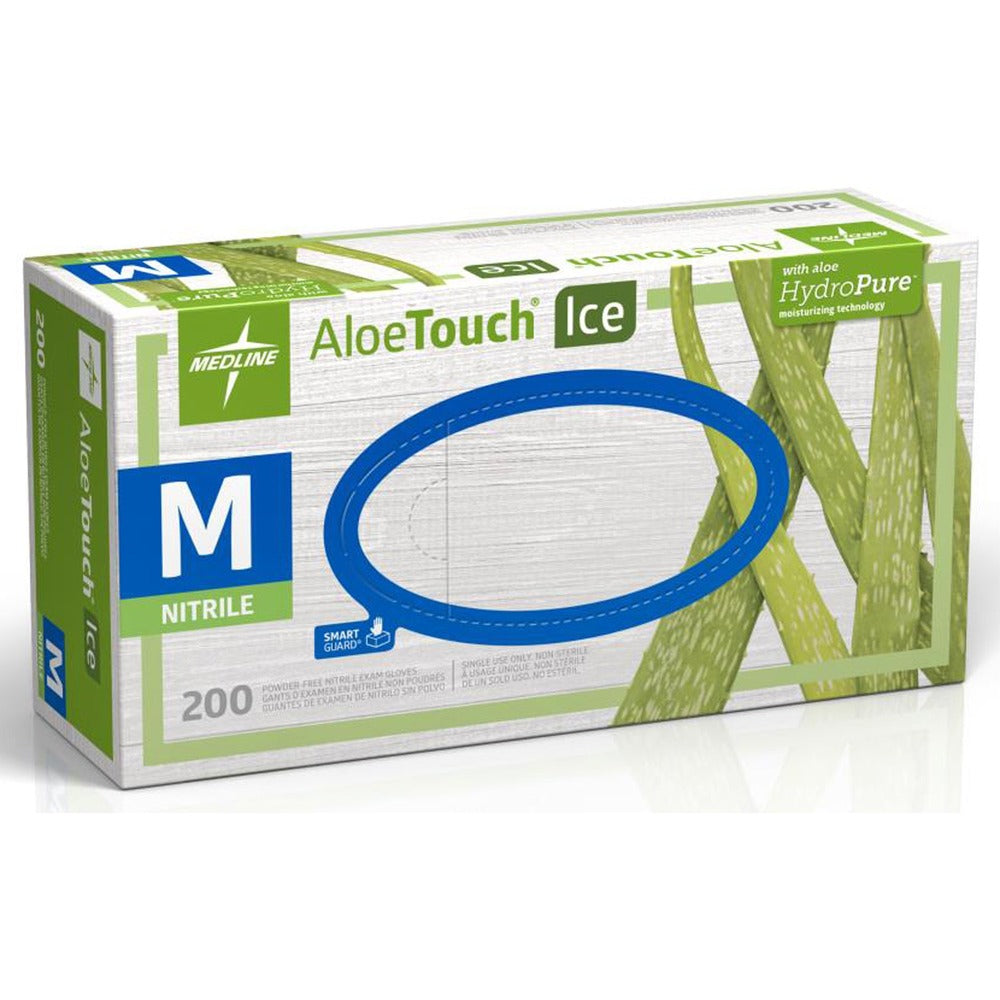 Image of Medline Nitrile Exam Gloves, Powder Free, Medium, 200/BX
