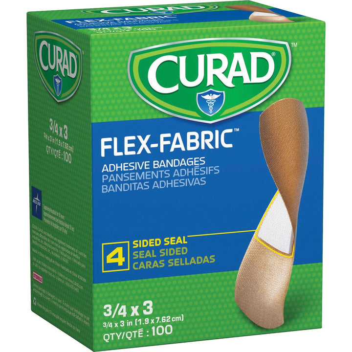 Image of Medline Fabric Bandages, Flex Fabric, 3/4"x3", 100/BX