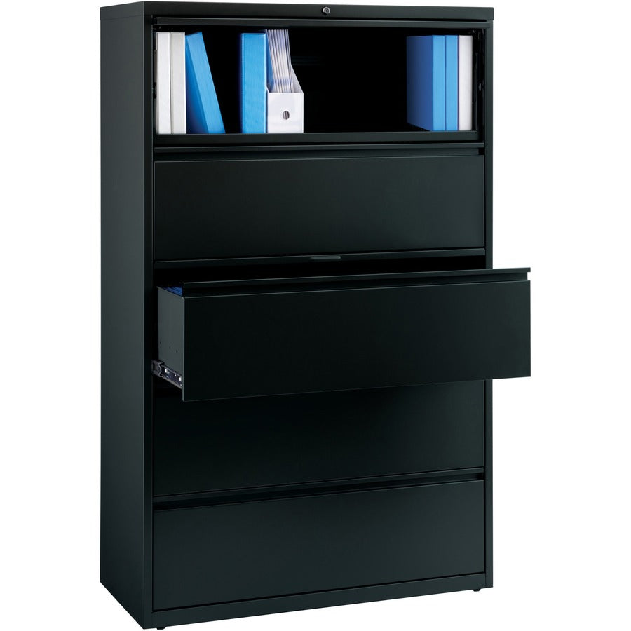 Image of Lorell Lateral File,5-Drawer,42"x18-5/8"x67-5/8",Black