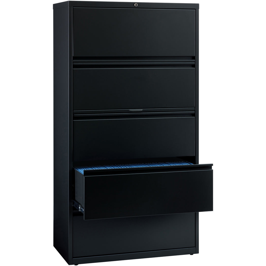 Image of Lorell Lateral File,5-Drawer,36"x18-5/8"x67-5/8",Black