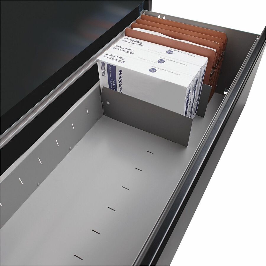 Image of Lorell Lateral File, 4-Drawer, 42"x18-5/8"x52-1/2", Black