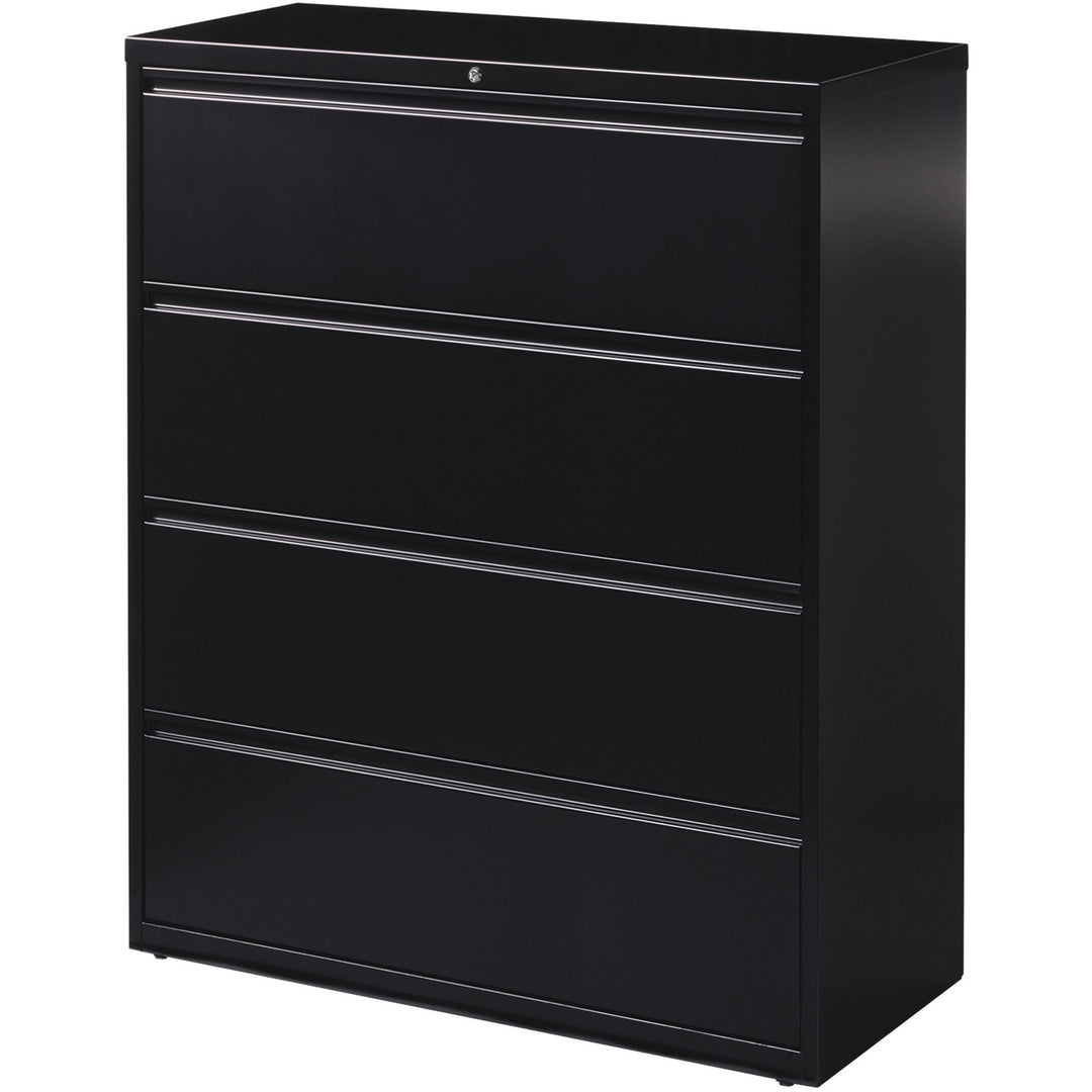 Image of Lorell Lateral File, 4-Drawer, 42"x18-5/8"x52-1/2", Black