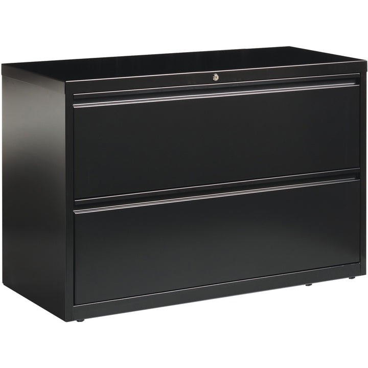 Image of Lorell Lateral File, 2-Drawer, 42"x18-5/8"x28", Black