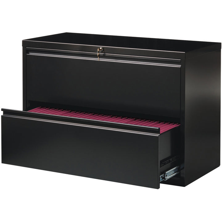 Image of Lorell Lateral File, 2-Drawer, 42"x18-5/8"x28", Black